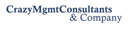 CrazyMgmtConsultants & Company logo in navy blue