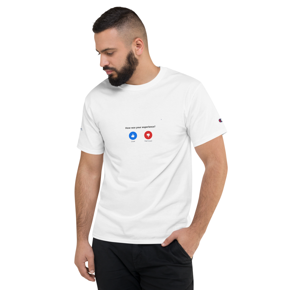 Zoom feedback - Champion white tee