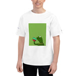 Load image into Gallery viewer, Kermit sipping PPTjuice - Champion white tee
