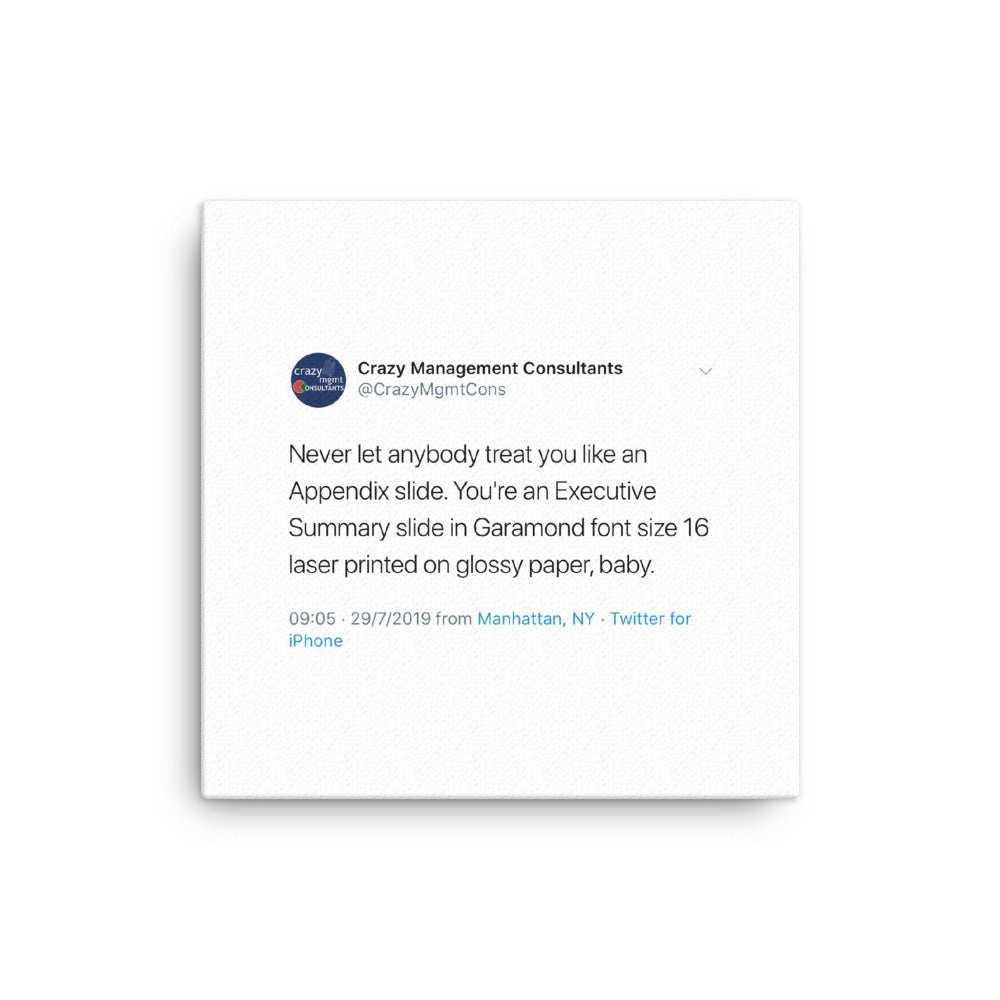 CMC statement tweet on canvas